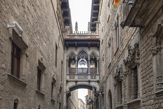 El Pont del Bisbe, Gothic Quarter, Barcelona, Spain