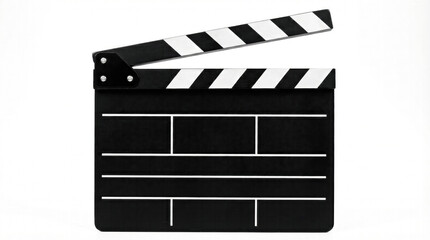 Fototapeta premium Black and white movie clapper board on plain background for film production