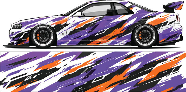 Purple Orange and Black Sports Car.