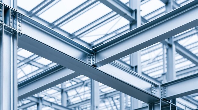 Industrial steel structure framework with bolted joints