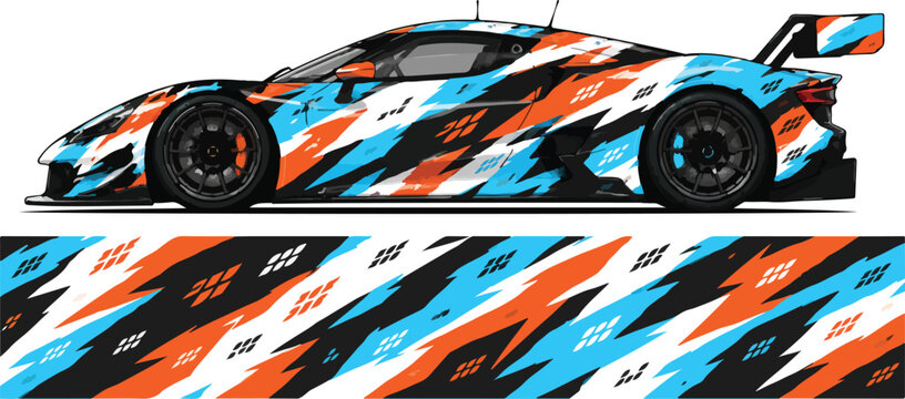 Racing car with colorful design 10.
