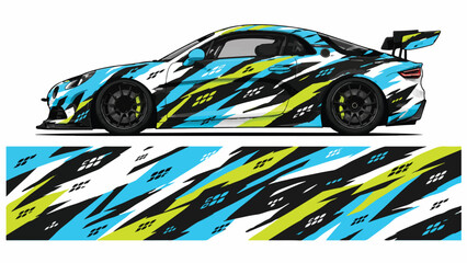Obraz premium Racing Car with Colorful Sticker Design 9.
