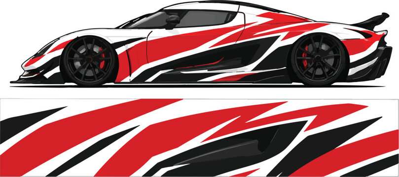 Red Black and White Racing Car 1.