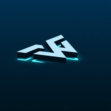Neon Assembly 3D Logo Reveal Square Gradient Brand Animation Dark Background