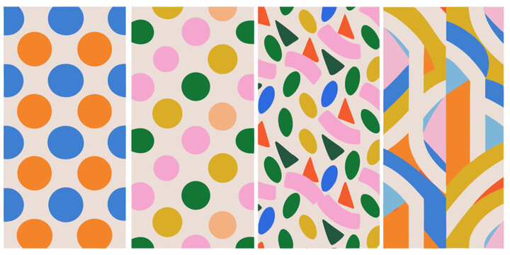 geometric pattern set colorful abstract shapes design