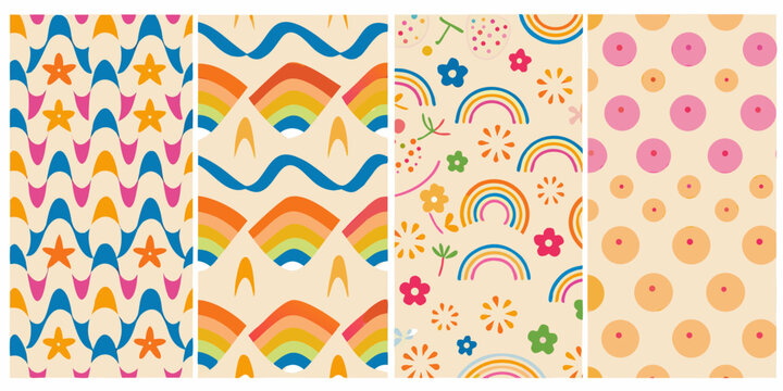 mixed patterns colorful vector illustration pattern design