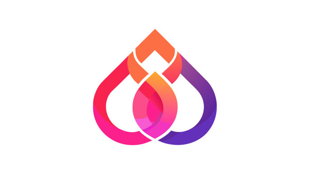Abstract gradient heart symbol logo design with gradient abstract creative illustration colorful identity branding interface minimalist business geometric stylized modernist corporate