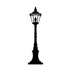 Fototapeta premium street lamp silhouette vector illustration