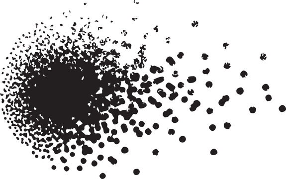 Hand-Drawn Grunge Halftone Dot Spray Texture Silhouette Asset
