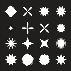Obraz premium A collection of various black starburst shapes and designs