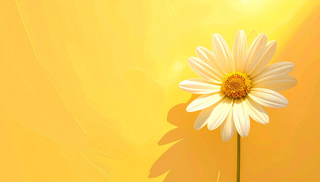 beautiful single white daisy flower with yellow center
