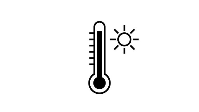 Minimalist Lineart Thermometer Animation
