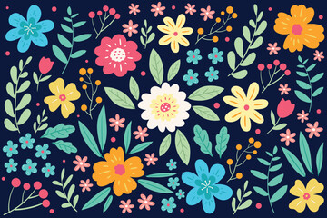 Obraz premium seamless pattern with flowers