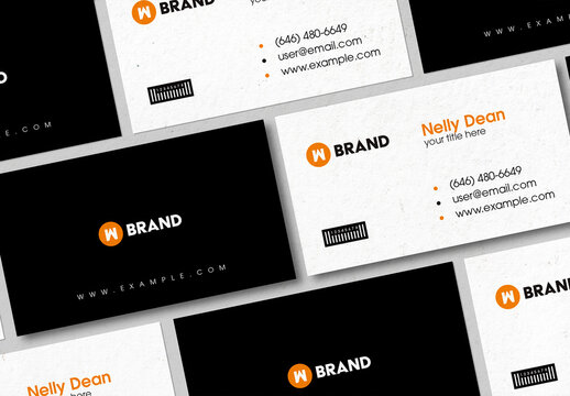 Horizontal Business Cards Mockup
