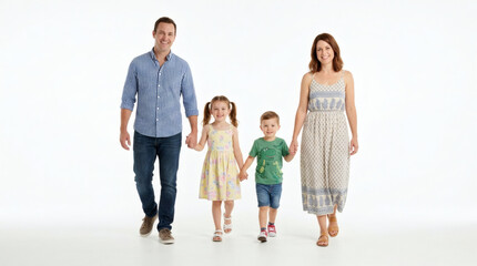 Naklejka premium Happy family walking together in unity.