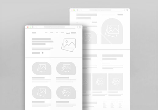 Minimal Website Wireframe Landing Page Template