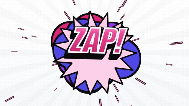 Comic Book Style ZAP Text Explosion Animation