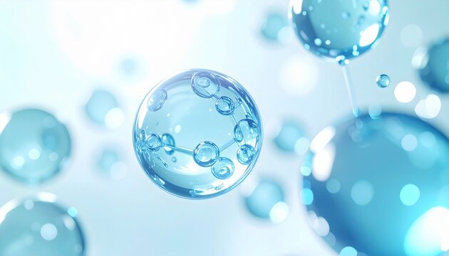 透明な生命科学構造と分子ネットワークによる再生医療コンセプト、先進テクノロジーを象徴する背景 ジェネレーティブAI