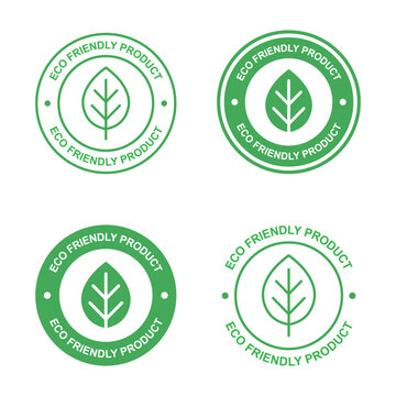 Eco friendly sign set. White background.