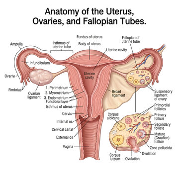 Anatomy of the human uterus ovaries fallopian tubes diagram fallopian reproductive