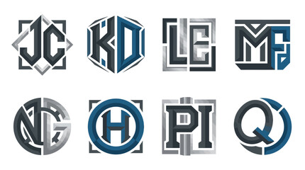 Fototapeta premium Set of modern letter logos.
