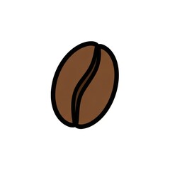 Fototapeta premium Brown coffee bean icon simple.