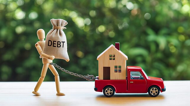 Debt burden and financial responsibility management concept