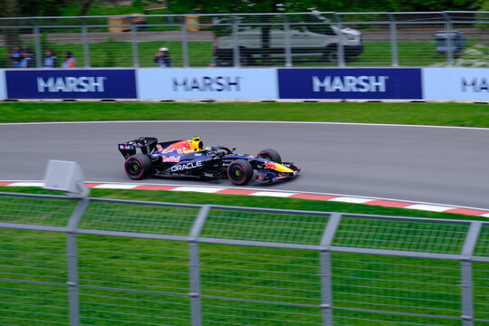 May 24, 2025, Montreal, Canada: Red Bull Racing Formula 1 car during by Hadjar or Verstappen, demonstration run at Circuit Gilles Villeneuve. g.