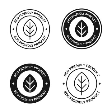 Eco friendly sign set. Black color. White background.