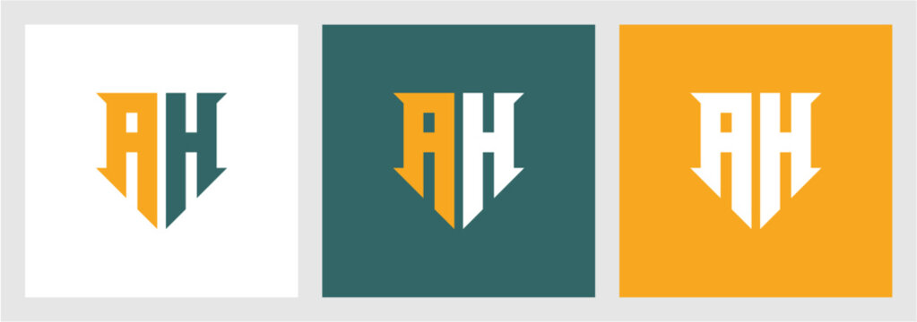 AH Letter Modern Emblem Logo Vector , Initial Logo for Branding Element Vector