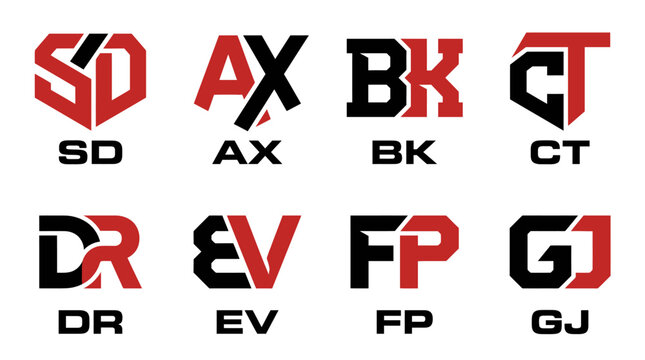 Set of modern company logos.