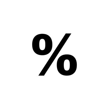 Percent sign symbol icon mark.