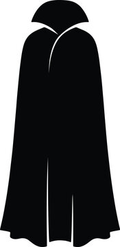 Black vampire cape silhouette isolated on a white background vector