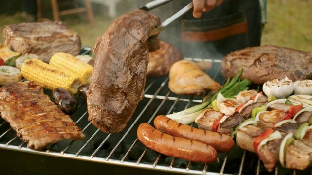 Asado Chile grill fiestas patrias Meat vegetables fire