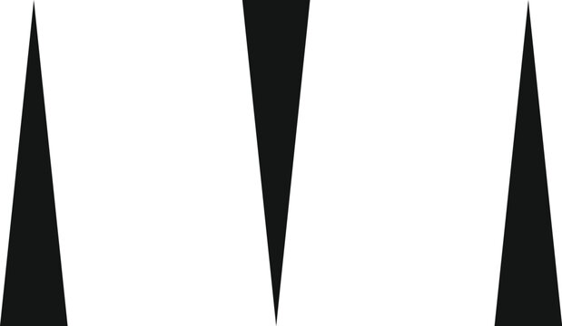 Three black triangular shapes on a white background
