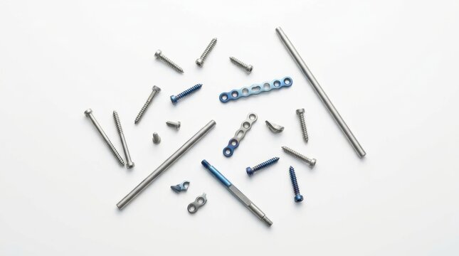 Organized display of surgical metal implants and fixation devices