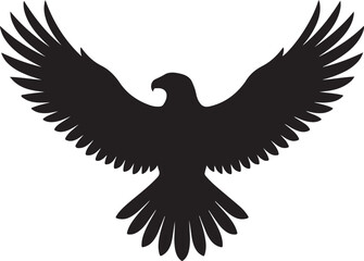 Obraz premium Flying Eagle Black Silhouette Vector Bird of Prey Illustration