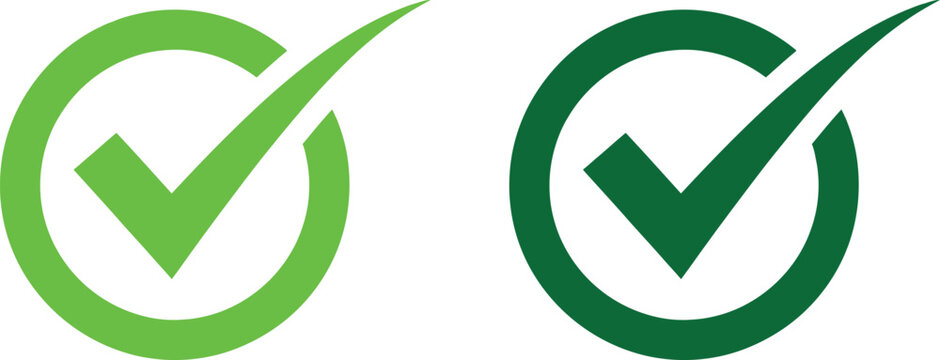 Two green check mark icons in different shades for approval and task completion
