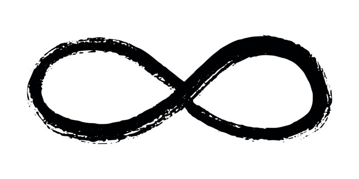 Hand drawn infinity sign Eternal limitless unlimited infinite forever symbol Cycle endless life concept doodle For design print logo tattoo