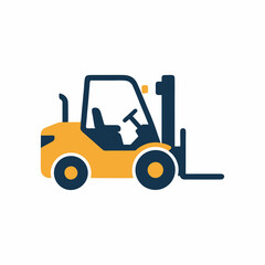 Naklejka premium Side View Commercial Forklift Truck Illustration for Logistics and Warehouse