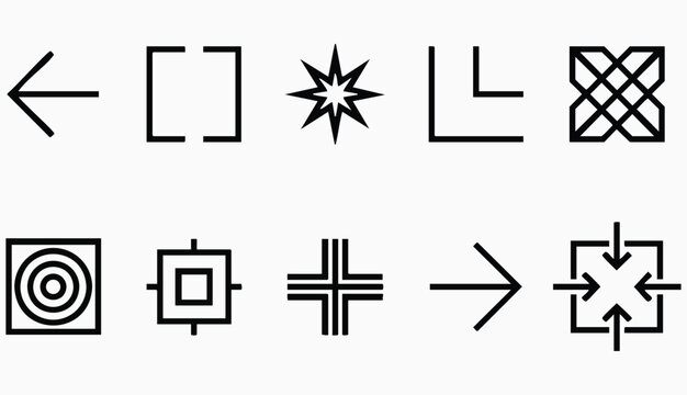 maximize and minimize line Arrows icon set , vector resizing, expanding arrow line icons in thin line style. editable stroke