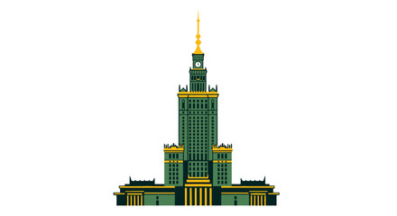 Naklejka premium Detailed Lego Style Model of Iconic Skyscraper Building.