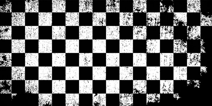 Racing flag grunge design of vector car race sport, auto rally and motocross. Eps 10