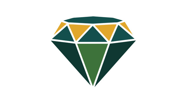 Geometric Diamond Shape With Triangular Color Pattern Design.