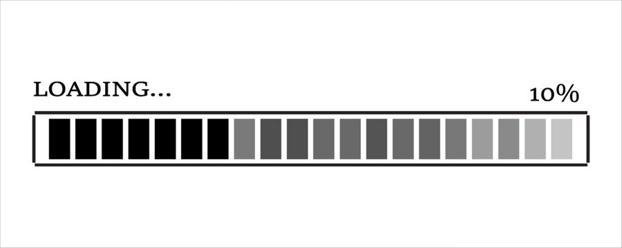 10% loaded loading bar vector illustration