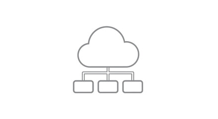 Obraz premium A simple line art icon representing cloud computing and data network connectivity