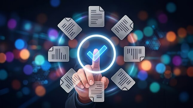 Hand selecting a verified digital document from a network of data.