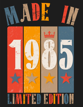 Vintage Retro Style 1985 Birthday Print