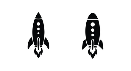 two rockets in silhouette style rocket spacecraft launch astronautics exploration science fiction future technology innovation adventure © Gahima