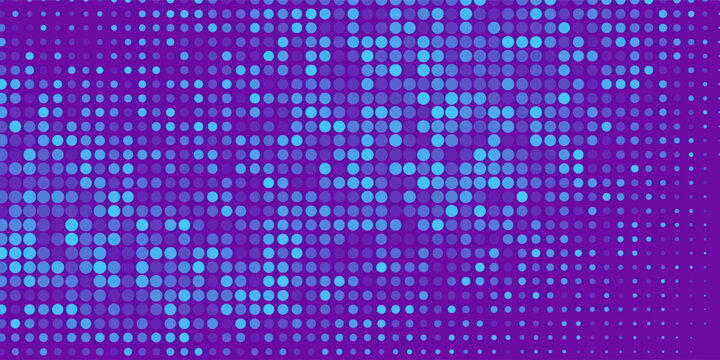 Abstract dot blue purple color pattern screen led light gradient texture background. Technology big data digital concept. 3d rendering.